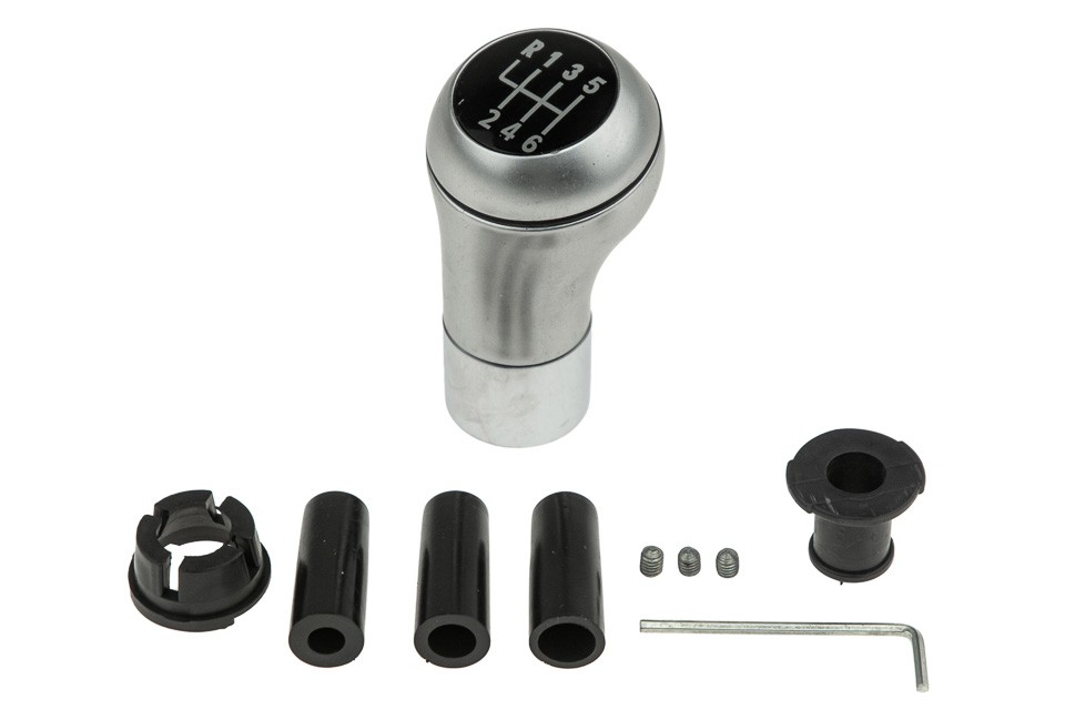 GEAR SHIFT HANDLE compatible BMW 1 E81/E82/E87 2004-,3 E90/E91/E92/E93 2005-,5 E60/E61 2003-,X3 E83 2003-,X5 E53 2000-,Z4 E85 2002-/SREBRNA-MATOWY CHROME/ - GZB-BM-008