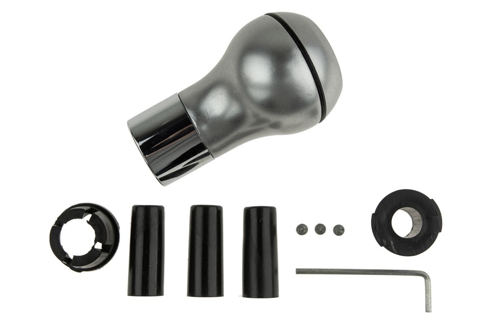 GEAR SHIFT HANDLE compatible BMW 1 E81/E82/E87 2004-,3 E90/E91/E92/E93 2005-,5 E60/E61 2003-,X3 E83 2003-,X5 E53 2000-,Z4 E85 2002-/SREBRNA-MATOWY CHROME/ - GZB-BM-008