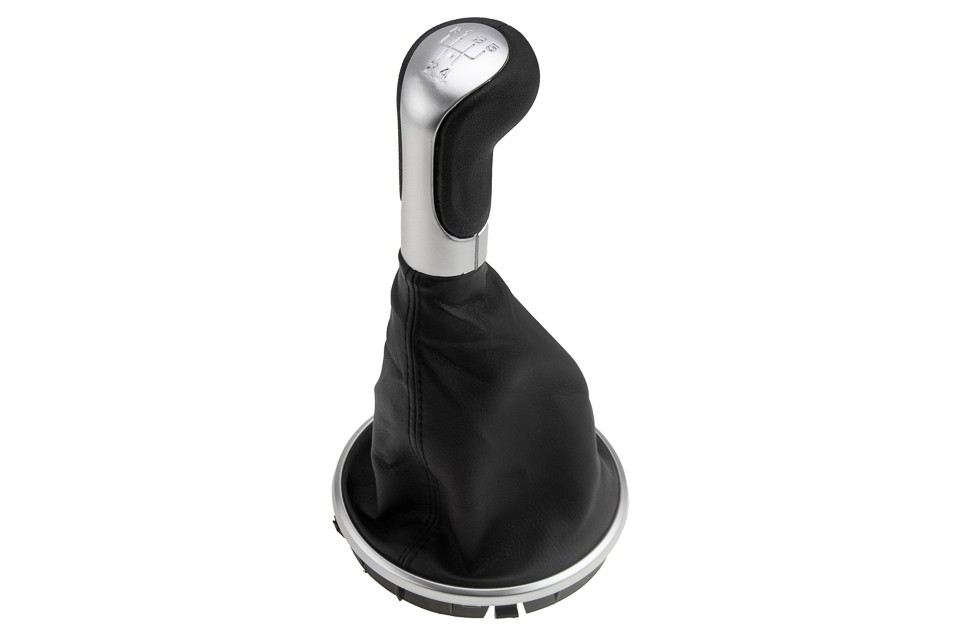 SPEED CHANGER PLATE AND HANDLE compatible SKODA FABIA II 2007-, ROOMSTER 2006-/5 SPEED/-SILVER - GZB-SK-011