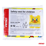 Safety vest for children yellow SVK-04 with certificate, brand AMIO