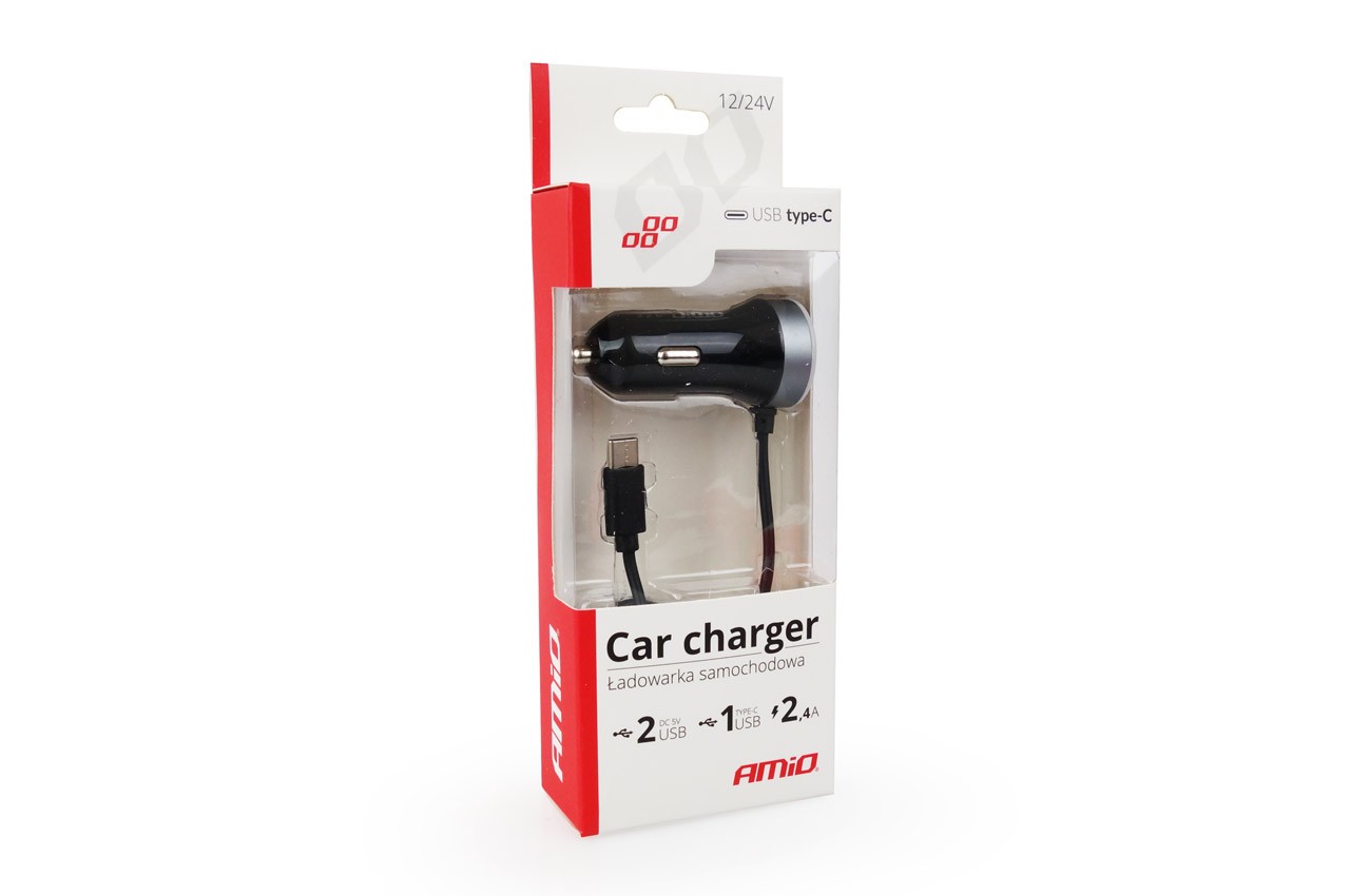 Phone charger 12/24V Micro C + 2x USB 2.4A PCH PRO-3 P/N: 02058