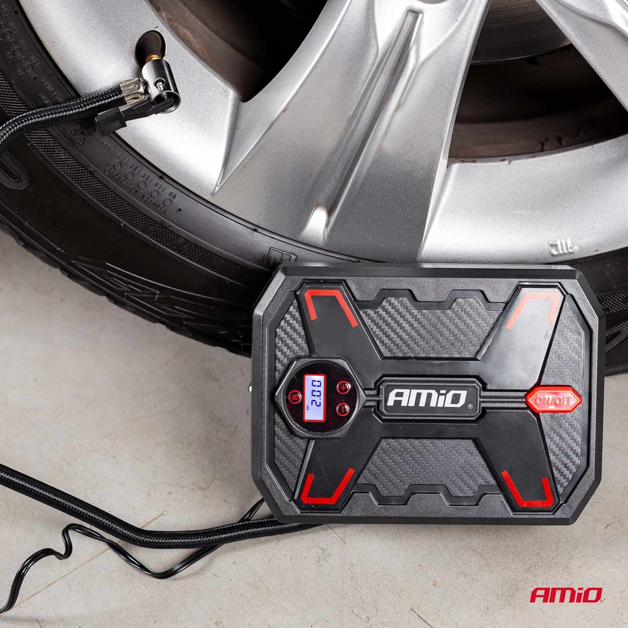 Car Air compressor with digital pressure gauge and LED light 12V Acomp-11 P/N: 02384