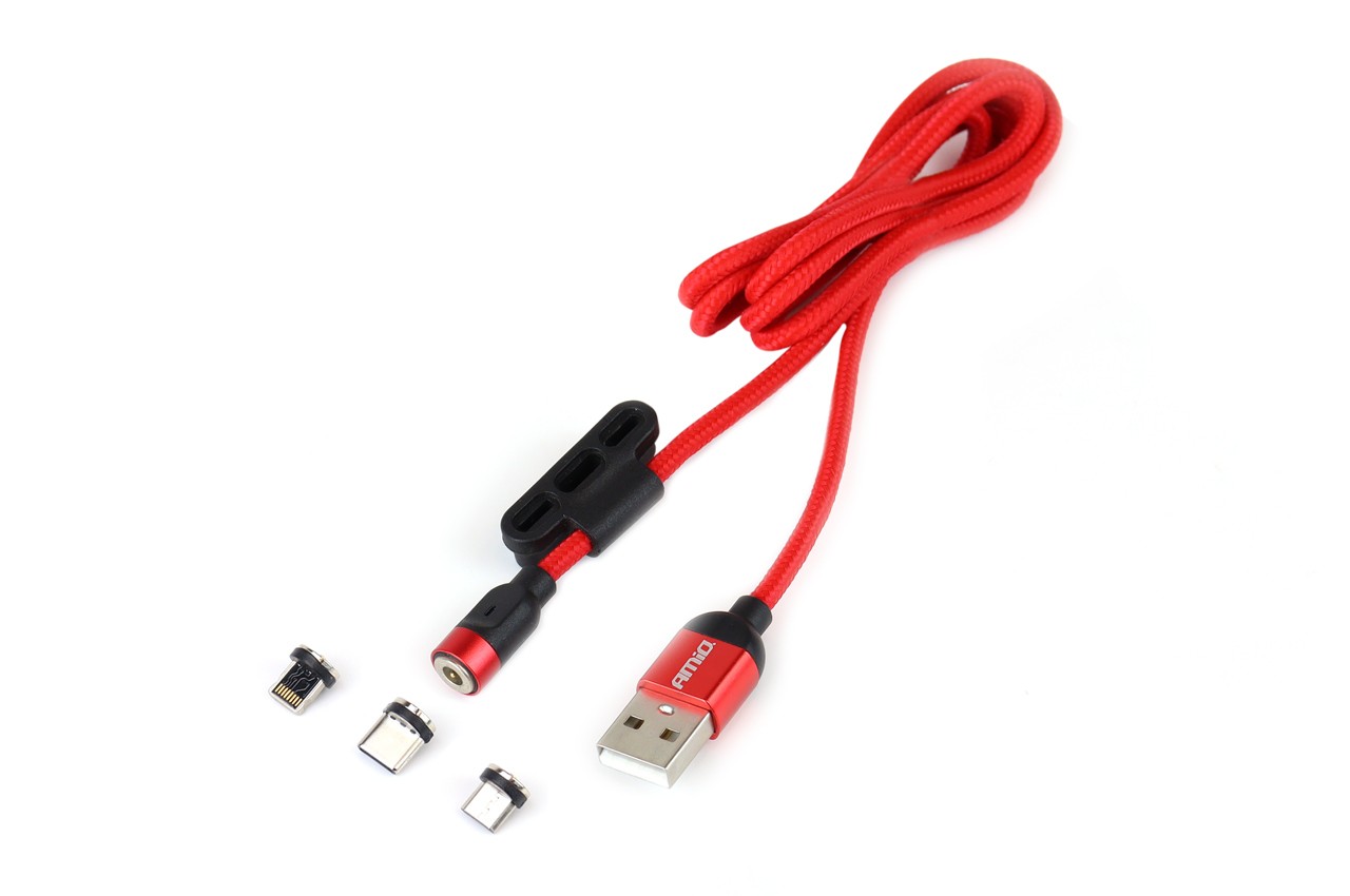 Magnetic port Combo cable Lightning/USB C/micro USB 100cm UC-08 P/N: 02522