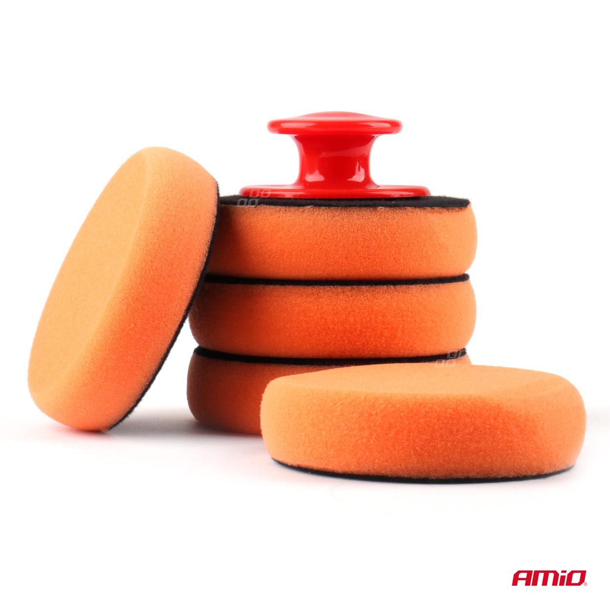 Car Wax Pad set with Gripper Handle 10cm, 5pcs - AMIO- 02903