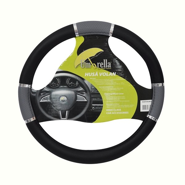 LUX GRAY STEERING WHEEL COVER 37x39  cm  - Manufacturer code: 07833