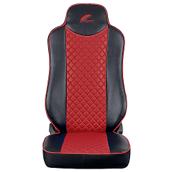 UMBRELLA TRUCK SEAT COVER SET compatible  MERCEDES ACTROS EURO 5 1844 MP2 MP3 MP4 ECOLOGICAL LEATHER BLACK + RED/CFSCTR-MB008-PLUS-005