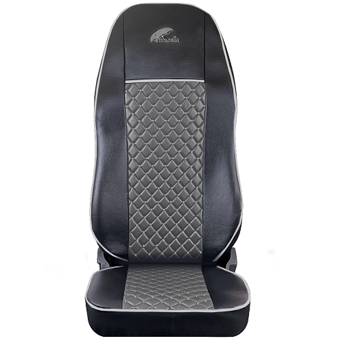 UMBRELLA TRUCK SEAT COVER SET FOR SCANIA SERIES R 2006-2020 GRAY ECOLOGICAL LEATHER/CFSCTR-SCA015-PLUS-007