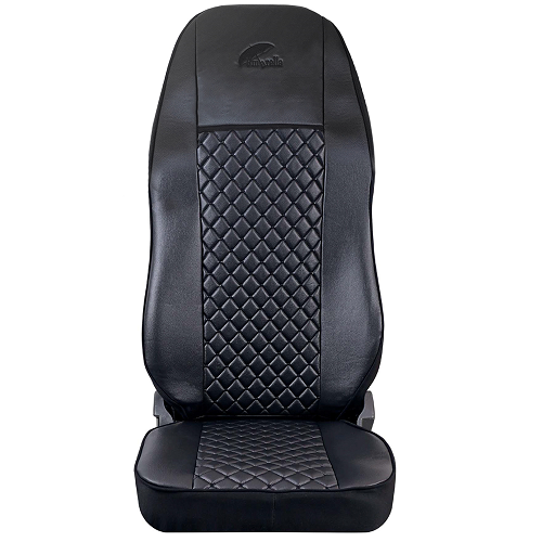 UMBRELLA TRUCK SEAT COVER SET compatible VOLVO EURO 5 BLACK ECOLOGICAL LEATHER/CFSCTR-VOL006-PLUS-007