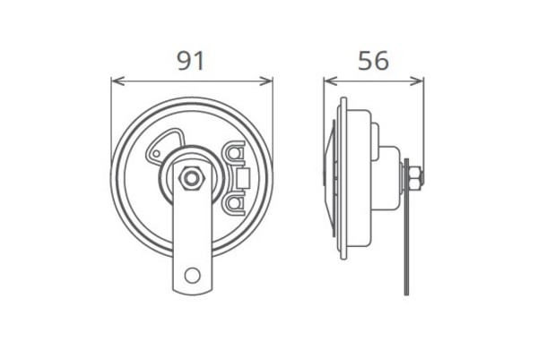 ELECTROMAGNETIC HORN 12V 5A TON HIGH Manufacturer code: 50FI12.100.02K