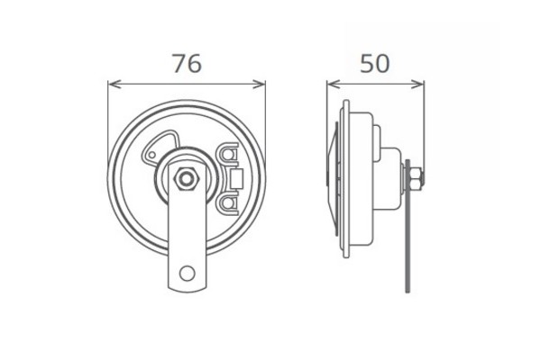 ELECTROMAGNETIC HORN 12V 3.5A TON HIGH Manufacturer code: 55BI12.100.02K