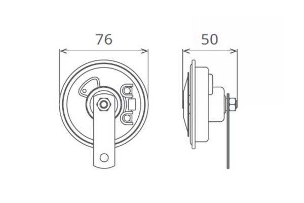 ELECTROMAGNETIC HORN 12V 3.5A TON DOWN Manufacturer code: 55BK12.100.02K