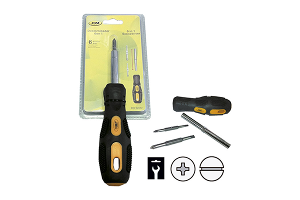 6 IN 1 SCREWDRIVER Manufacturer code: 52072 Manufacturer: JBM EAN code: 10977