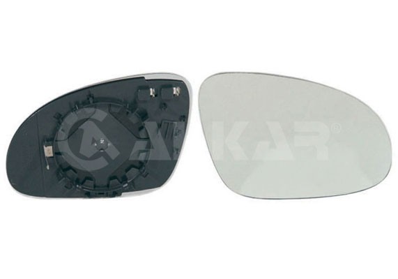Convex mirror glass with heating Right compatible Seat/Skoda/VW Manufacturer code: 6432128 Manufacturer: ALKAR EAN code: 53100