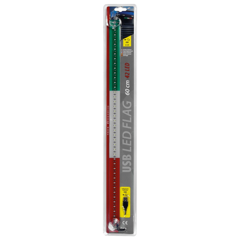 Art. 96963   Led lighted board flag 60 cm, 42 Led, USB - Italy Dimension: 60 cm
