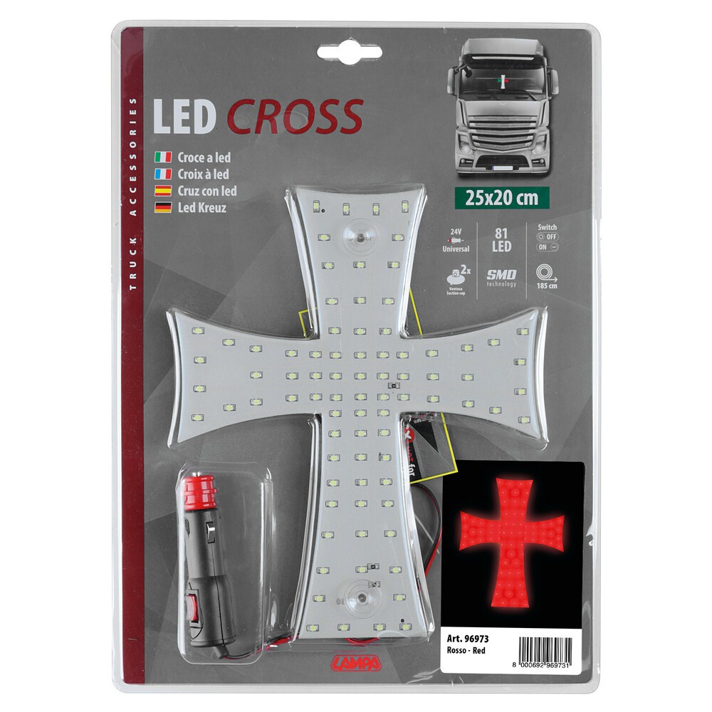 Art. 96973   Led cross 24V - Red