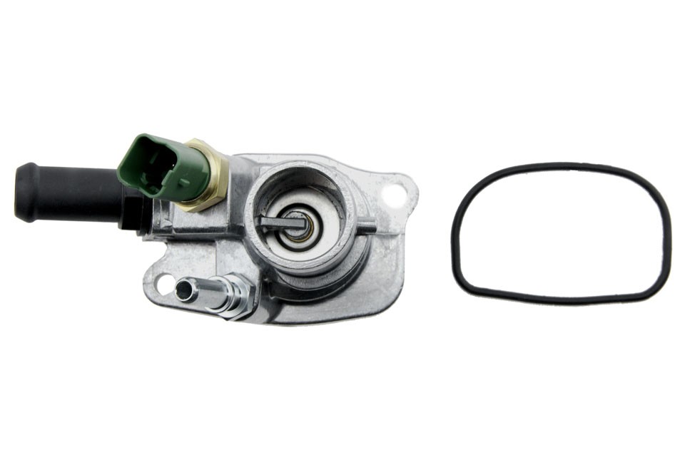 Thermostat with housing compatible FIAT ENG.0.9,1.4 500 07-, DOBLO 05-, FIORINO 07-, PANDA 06-, PUNTO 06-, LANCIA USA/YPSILON 05-, ALFA ROMEO MITO 08- /WITH SENSOR/ - CTM-FT -003