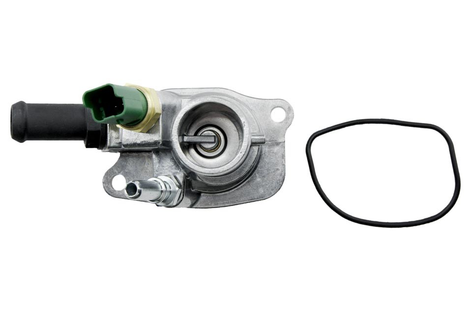 Thermostat with housing compatible FIAT ENG.0.9 PANDA 12-, 500L 12-, LANCIA YPSILON 11- /WITH SENSOR/ - CTM-FT-009