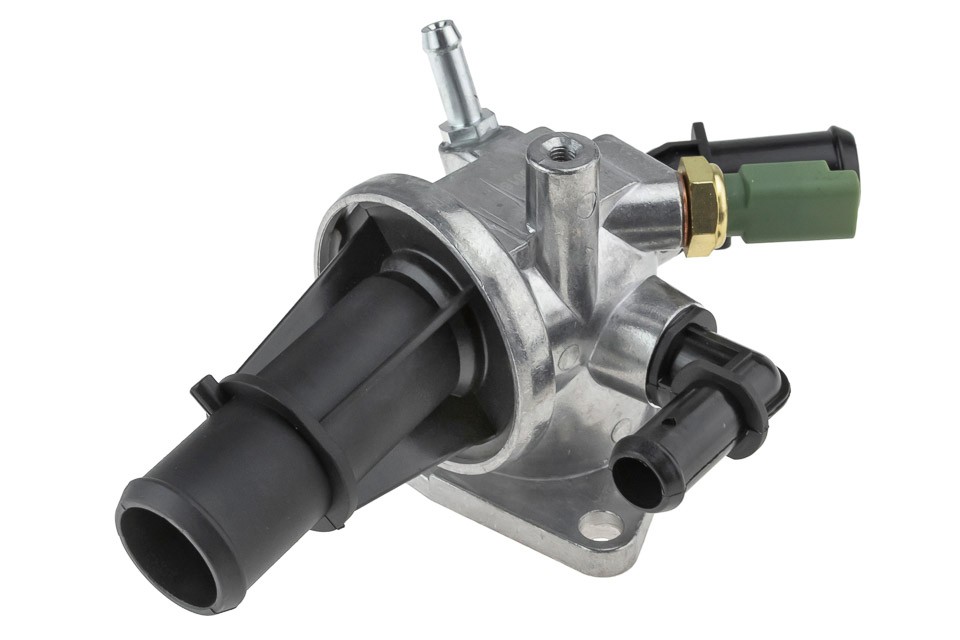 Thermostat with housing compatible FIAT ENG 1.3D MULTIJET, 500 07-, ALBEA 03-, DOBLO 04-, IDEA 04-, PALIO 03-, PANDA 03-, PUNTO 03-, LANCIA MUSA 04-, YPSILON 03-, FORD KA 08 - 1.3 TDCI - CTM-FT-014