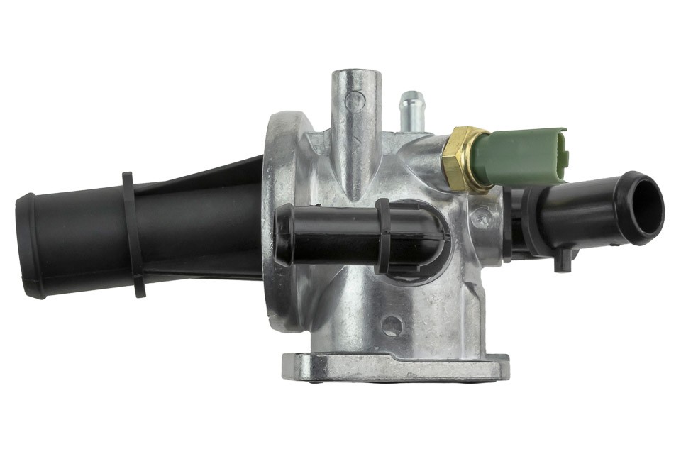Thermostat with housing compatible FIAT ENG 1.3D MULTIJET, 500 07-, ALBEA 03-, DOBLO 04-, IDEA 04-, PALIO 03-, PANDA 03-, PUNTO 03-, LANCIA MUSA 04-, YPSILON 03-, FORD KA 08 - 1.3 TDCI - CTM-FT-014