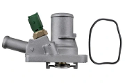 Thermostat with housing compatible FIAT 500, 500 C, PANDA, PUNTO, FORD KA, KA+ III, LANCIA YPSILON 0.9-1.2 07- CTM-FT-017