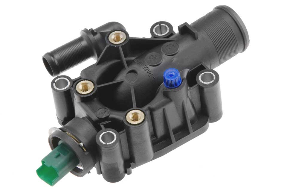 Thermostat with housing compatible PEUGEOT 307 1.4, 1.6 02-, 308 1.6 14-, PARTNER 1.6 08-, CITROEN BERLINGO 1.6 08- CTM-PE-004