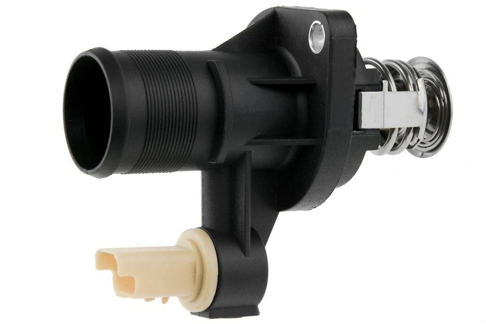 Thermostat with housing compatible PEUGEOT 407 1.8, 2.0, 2.2 04-, 807 2.0, 2.2 02-, CITROEN C5 II 1.8, 2.0 04-/WITH SENSOR/ - CTM-PE-005
