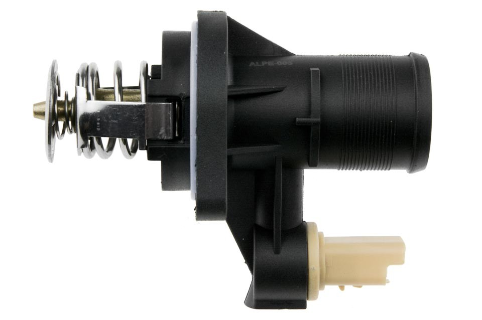 Thermostat with housing compatible PEUGEOT 407 1.8, 2.0, 2.2 04-, 807 2.0, 2.2 02-, CITROEN C5 II 1.8, 2.0 04-/WITH SENSOR/ - CTM-PE-005