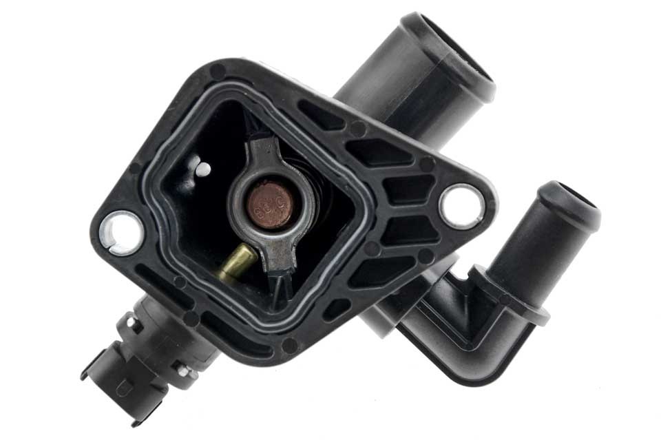 Thermostat with housing compatible OPEL ASTRA 09-,CORSA 06-,FIAT DOBLO 10-,PANDA 06-,PUNTO 09-,TIPO 15-,ALFA ROMEO MITO 09-,PEUGEOT BIPPER 10-,CITROEN NEMO 10-,SUZUKI SWIFT 10- ,CHEVROLET AVEO 11-,LANCIA MUSA 04-,YPS - CTM-PL-012