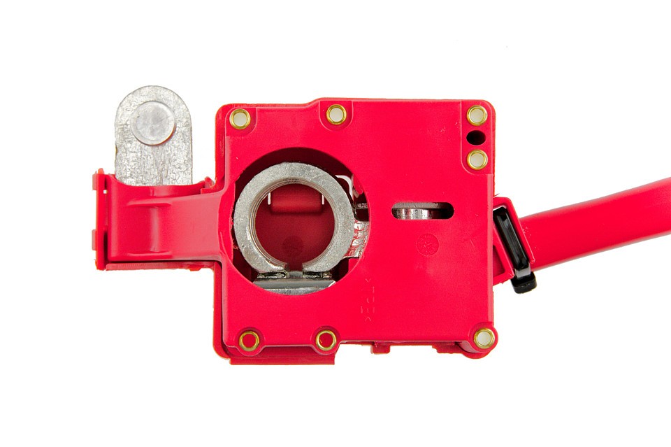 ACCUMULATOR CLAMP PLUS compatible BMW 7 F01/F02/F03/F04/ 2008-/BATTERY POSITIVE TERMINAL WITH PYROTECHNIC FUSE/ - EBP-BM-005