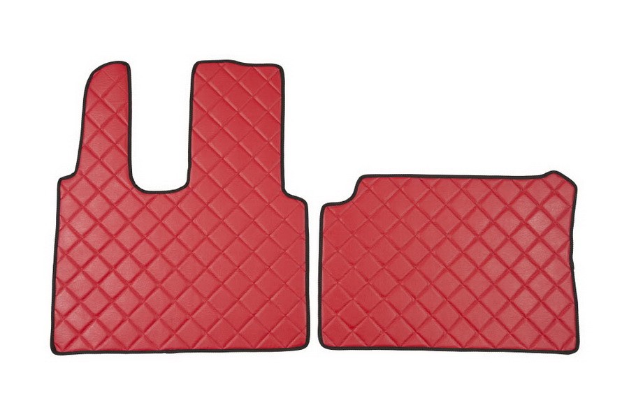 F-CORE FF03 RED Foot compartment mat  fits: MERCEDES, set quantity 2 szt. (material - eco-leather, color - red) compatible  MERCEDES ACTROS MP4 / MP5 07.11-