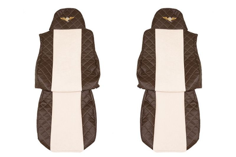 SEAT COVER  compatible DAF XF95 / XF105 BROWN/CHAMPAGNE FX 04