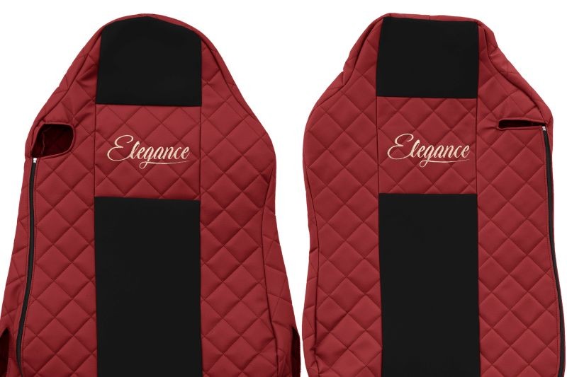 SEAT COVER SET,compatible MAN TGX  2 BELTS, FOR ISRI RED   FX 18 SEATS