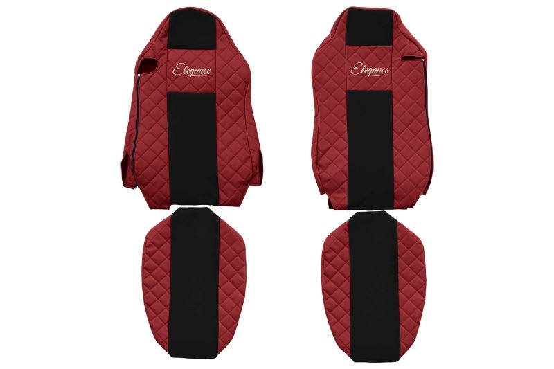 SEAT COVER SET,compatible MAN TGX  2 BELTS, FOR ISRI RED   FX 18 SEATS