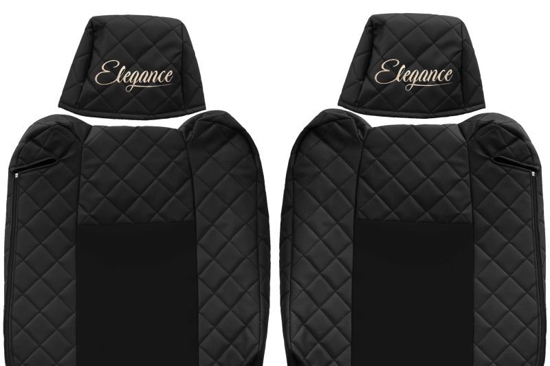 Seat covers - Elegance, compatible RENAULT T - ADJUSTABLE HEADRESTS-BLACK   FX 19