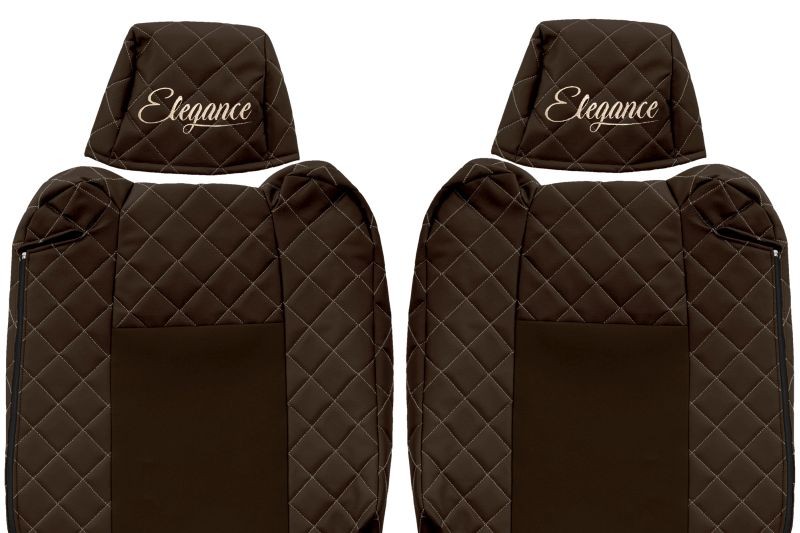  Seat covers - Elegance, compatible RENAULT T - ADJUSTABLE HEADRESTS-BROWN  FX 19