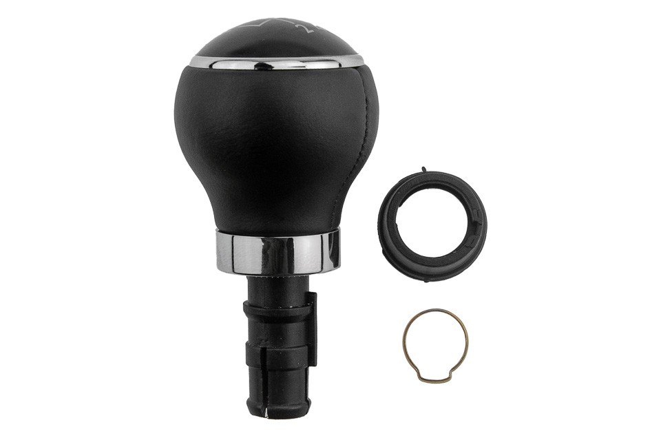 GEAR SHIFT HANDLE compatible VW GOLF V 2003-,GOLF VI 2008-,GOLF PLUS 2005-,JETTA 2006-/5 SPEED/BLACK CAP/LEATHER - GZB-VW-027
