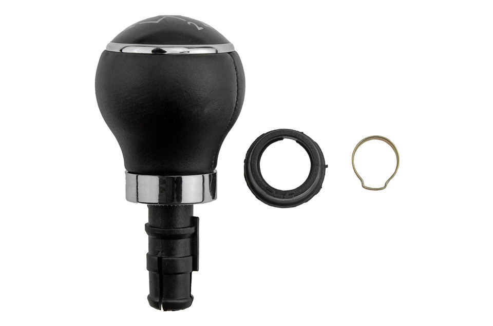 GEAR SHIFT HANDLE compatible VW GOLF V 2003-,GOLF VI 2008-,GOLF PLUS 2005-,JETTA 2006-/6 SPEED/BLACK CAP/LEATHER - GZB-VW-028