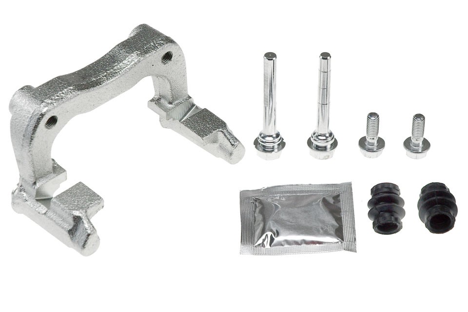 BRAKE CALIPER SUPPORT compatible VW GOLF IV/V 97-09, BORA 98-05, POLO 01-12, SKODA FABIA 99-14, OCTAVIA 96-10, ROOMSTER 06-15, SEAT CORDOBA 93-99, IBIZA 02-, AUDI A3 96, CITROEN C2, C3, C4, PEUGEOT 207,208,307,308 - HZT-VW-048A