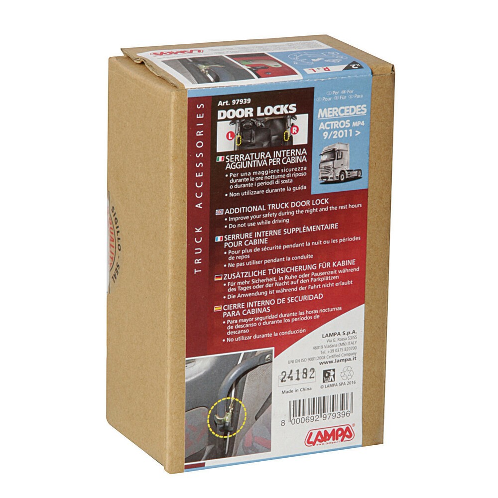 Art. 97939   Additional truck door locks - compatible  Mercedes Actros MP4 (09/11>09/19) - Mercedes Actros MP5 (10/19>)