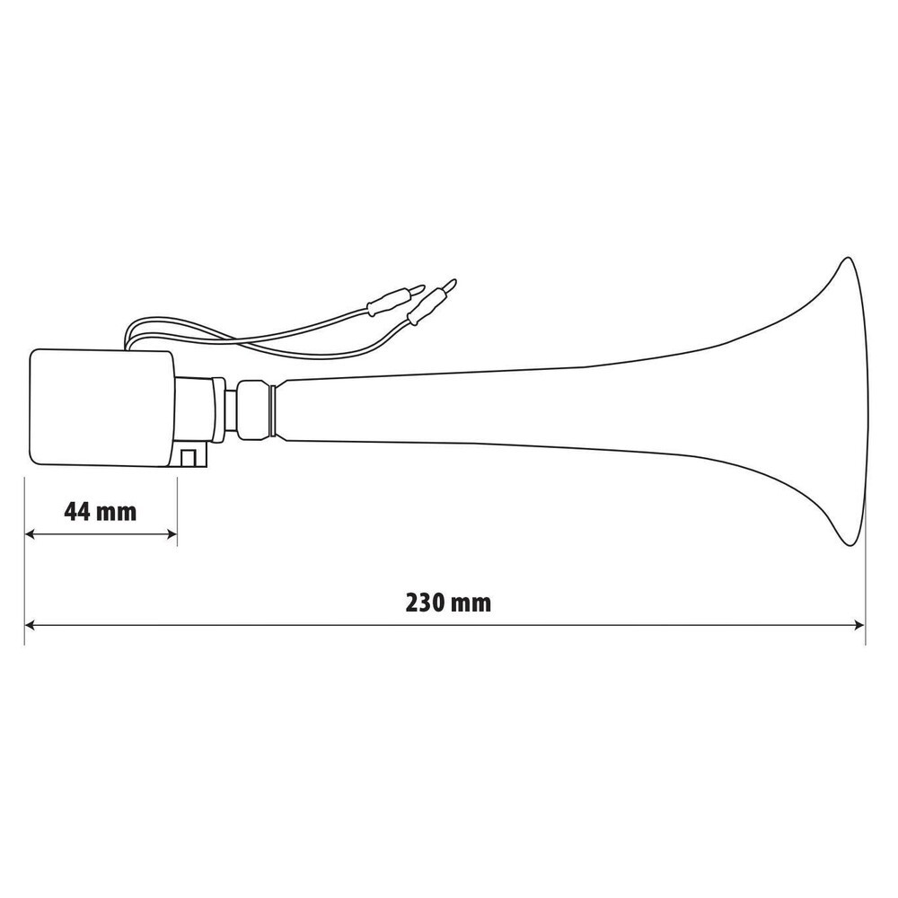 Electropneumatic horn 12/24V, 8A Turkish sound 110 db.  Double polarity -LAM97860