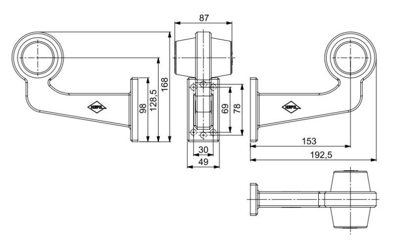 192mm long arm signal lamp, 18 neon LEDs, class Hor102B, LKD 2607 Horpol
