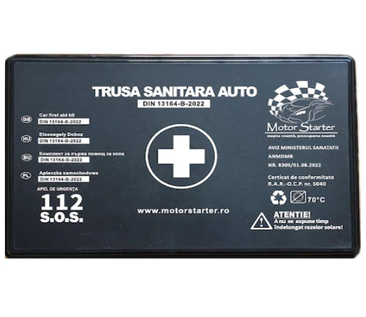 Car sanitary kit Motor Starter® DIN13164, approved RAR-OCP 5040/2022, ANMDMR 8300/2022, validity 5 years, black