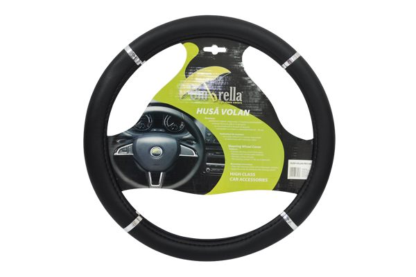 BLACK PRO STEERING WHEEL  COVER  37x39 cm  Manufacturer code: 07843