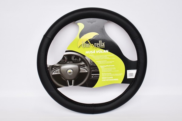 BLACK STEERING WHEEL COVER  37x39 cm- Manufacturer code: 10190